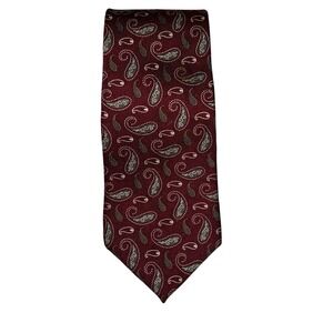 Vintage Chaps Ralph Lauren‎ Neckwear Men's 100% Silk Tie Red Paisley Made In USA
